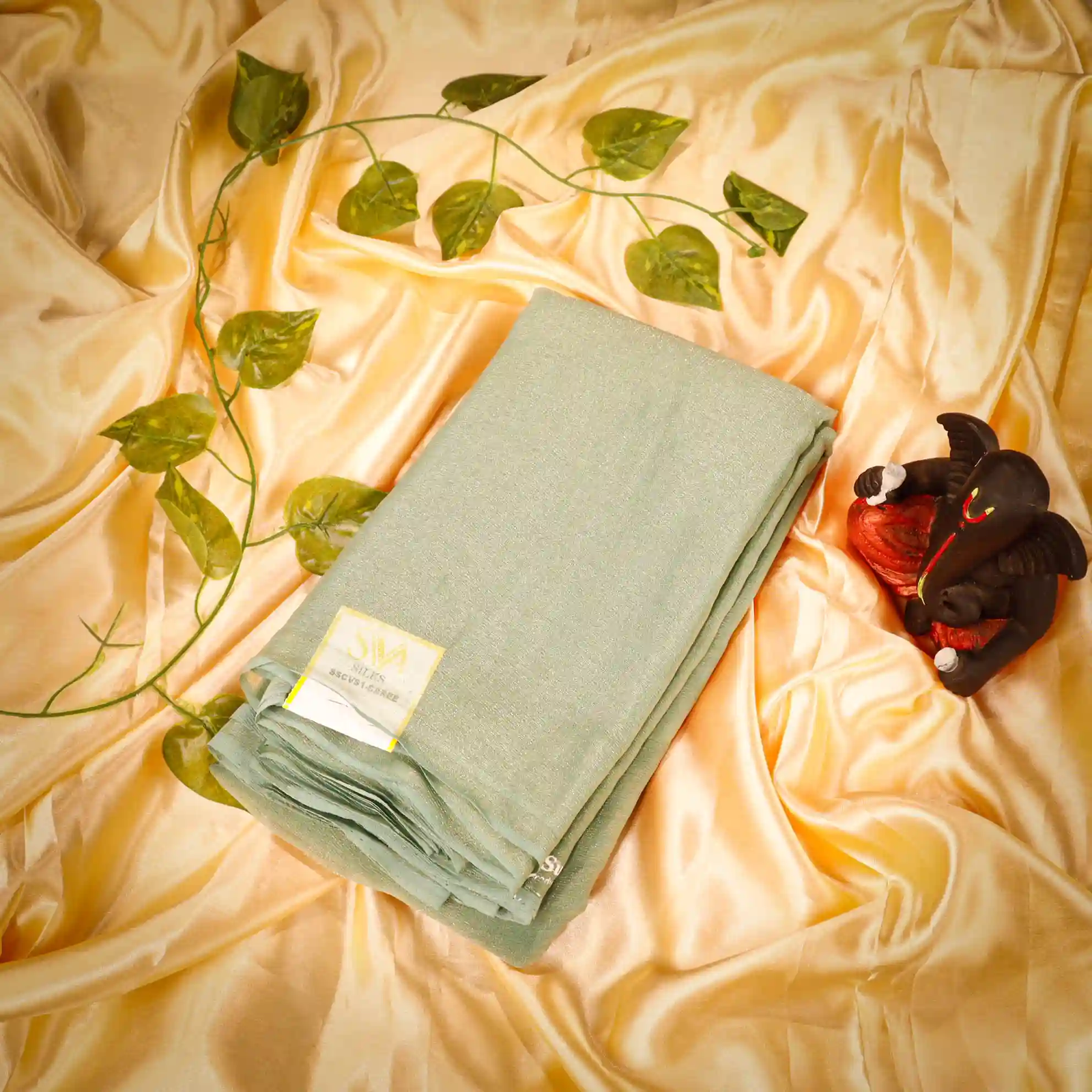 Tissue Georgette Saree with Contrast Jacquard or Cotton Blouse