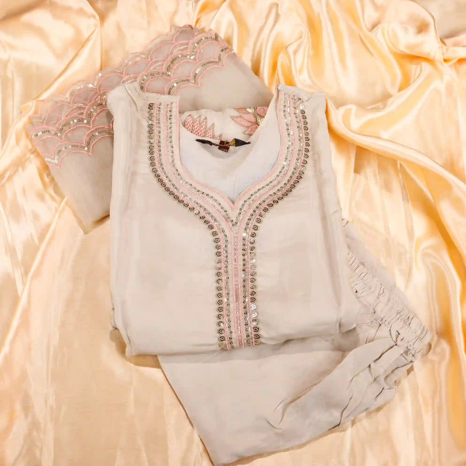 Organza Satin Kurti Set