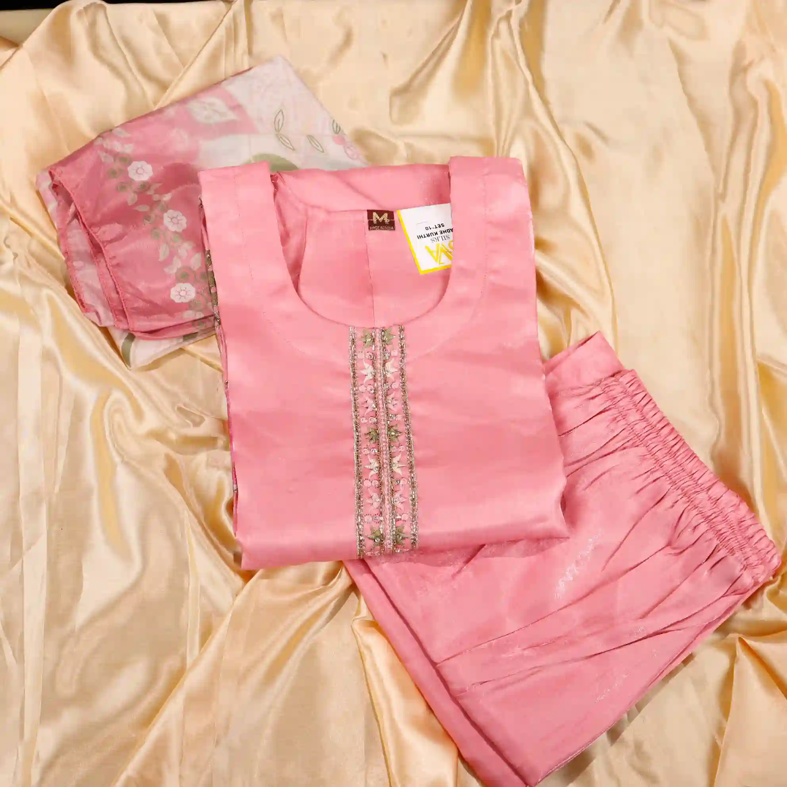 Jimmy Choo Satin Kurti Set