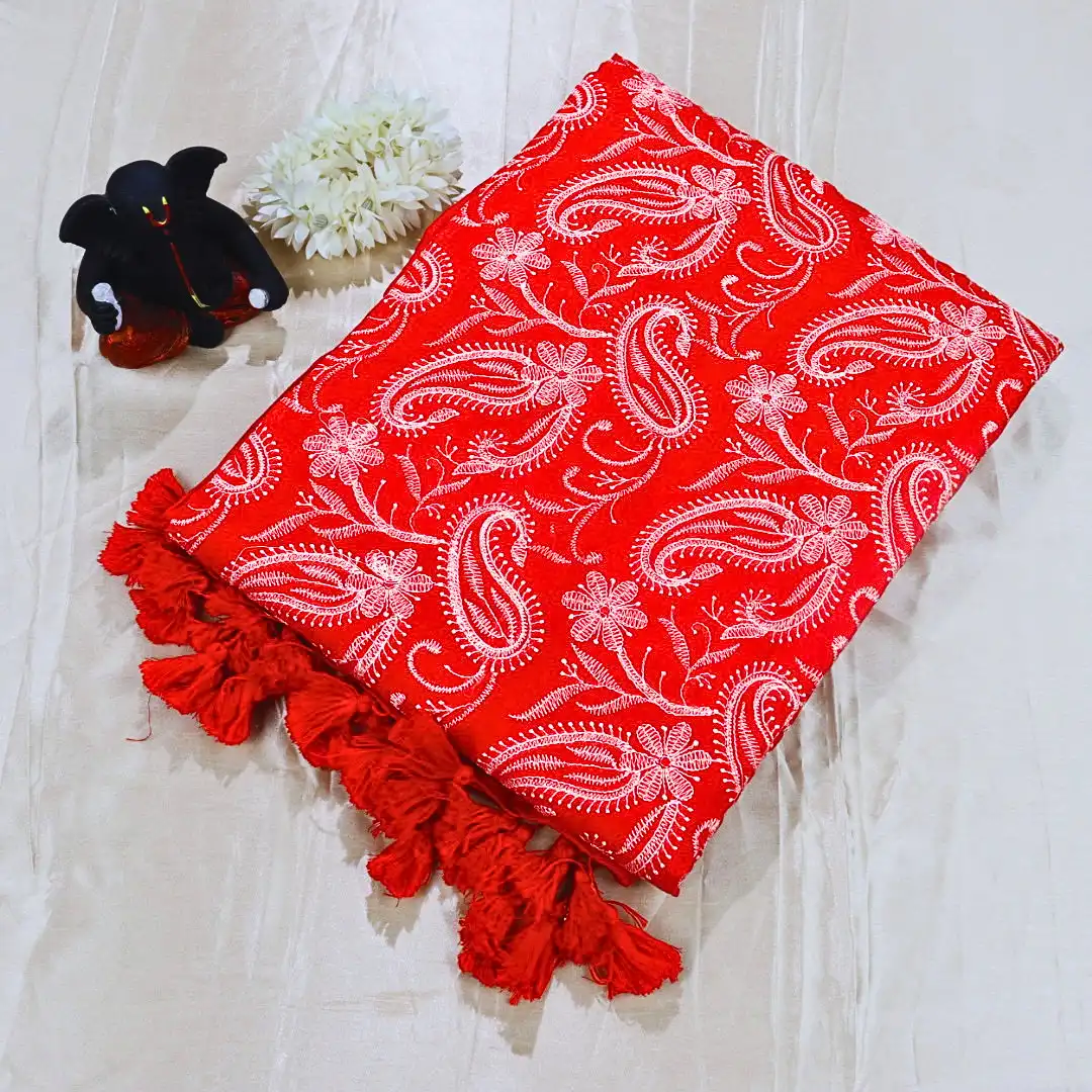 Chikankari Mul Cotton Saree