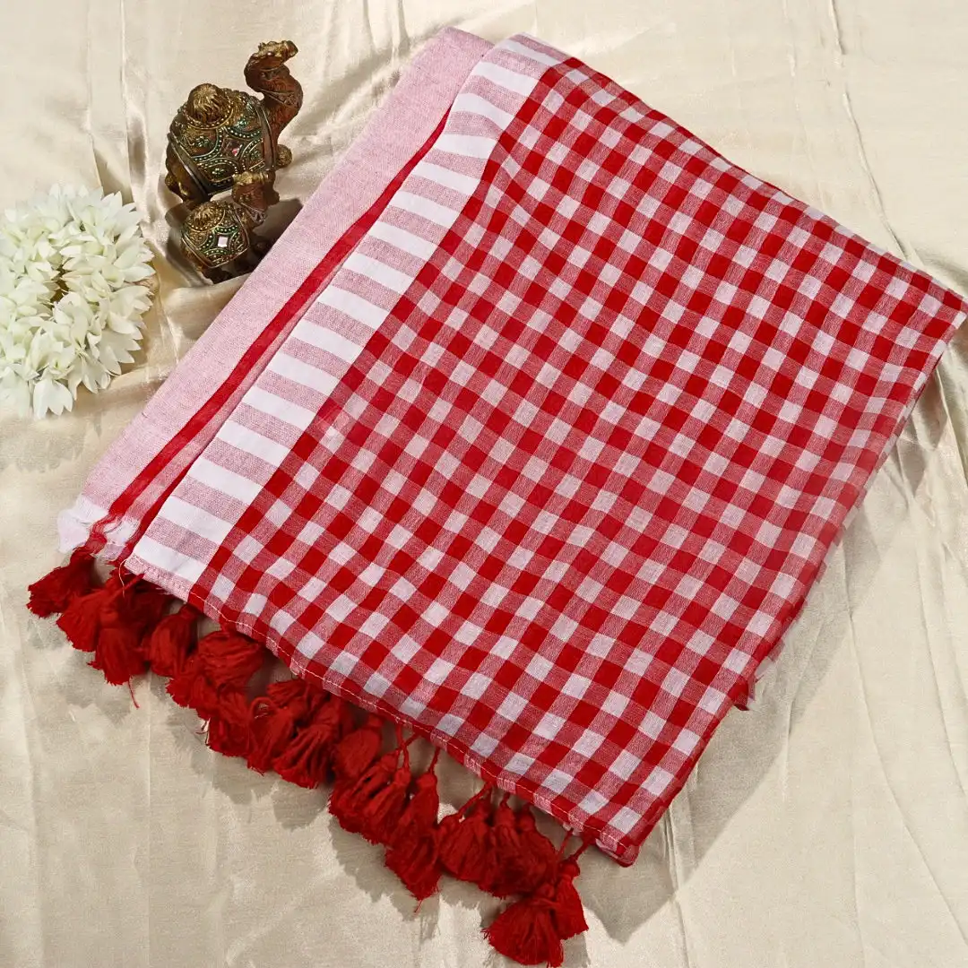 Checked Mul Cotton Saree