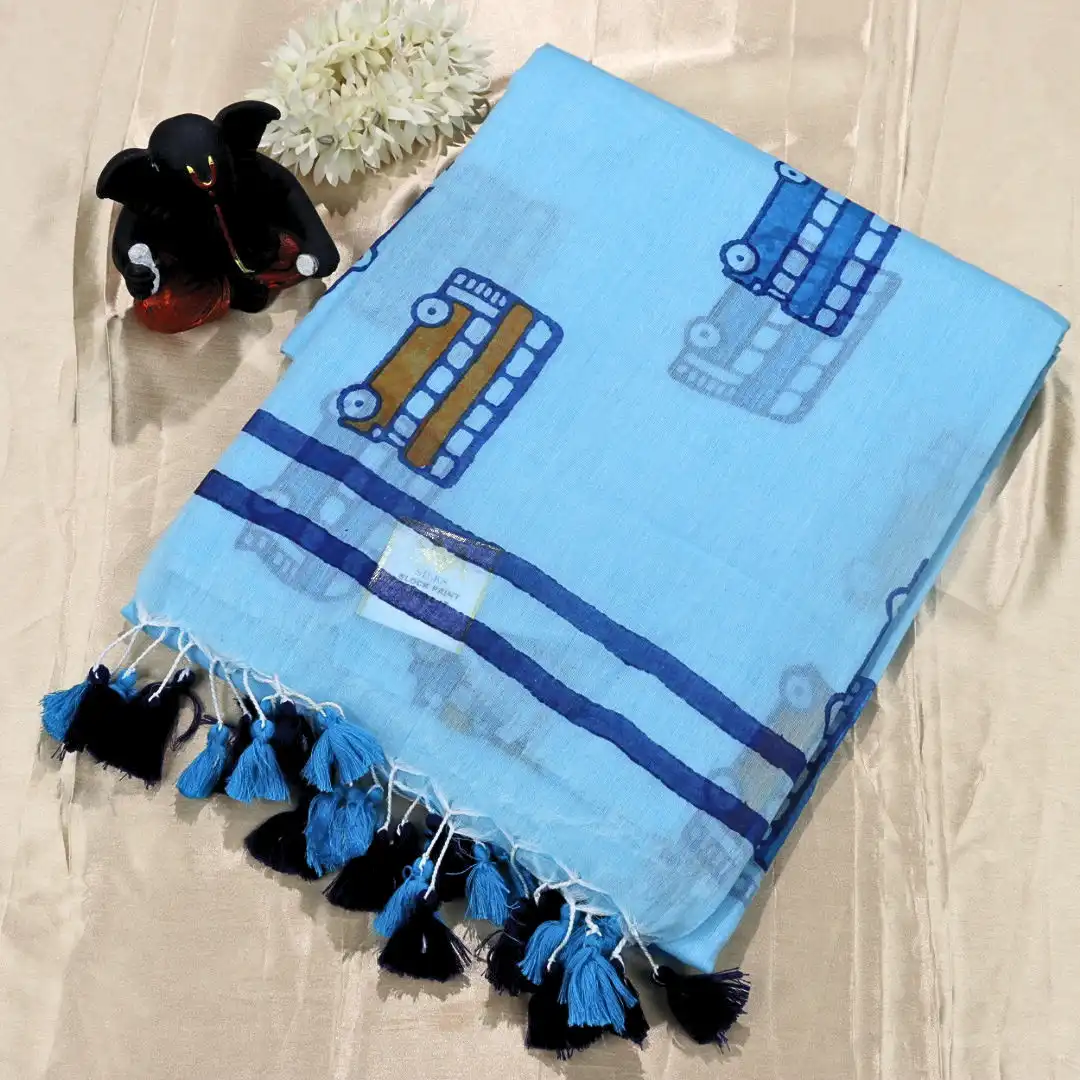 Mul Cotton Bus Motif Saree