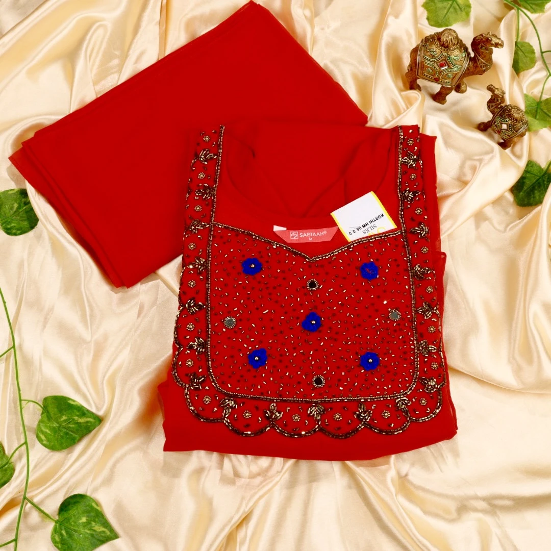 Georgette Kurti with Dupatta